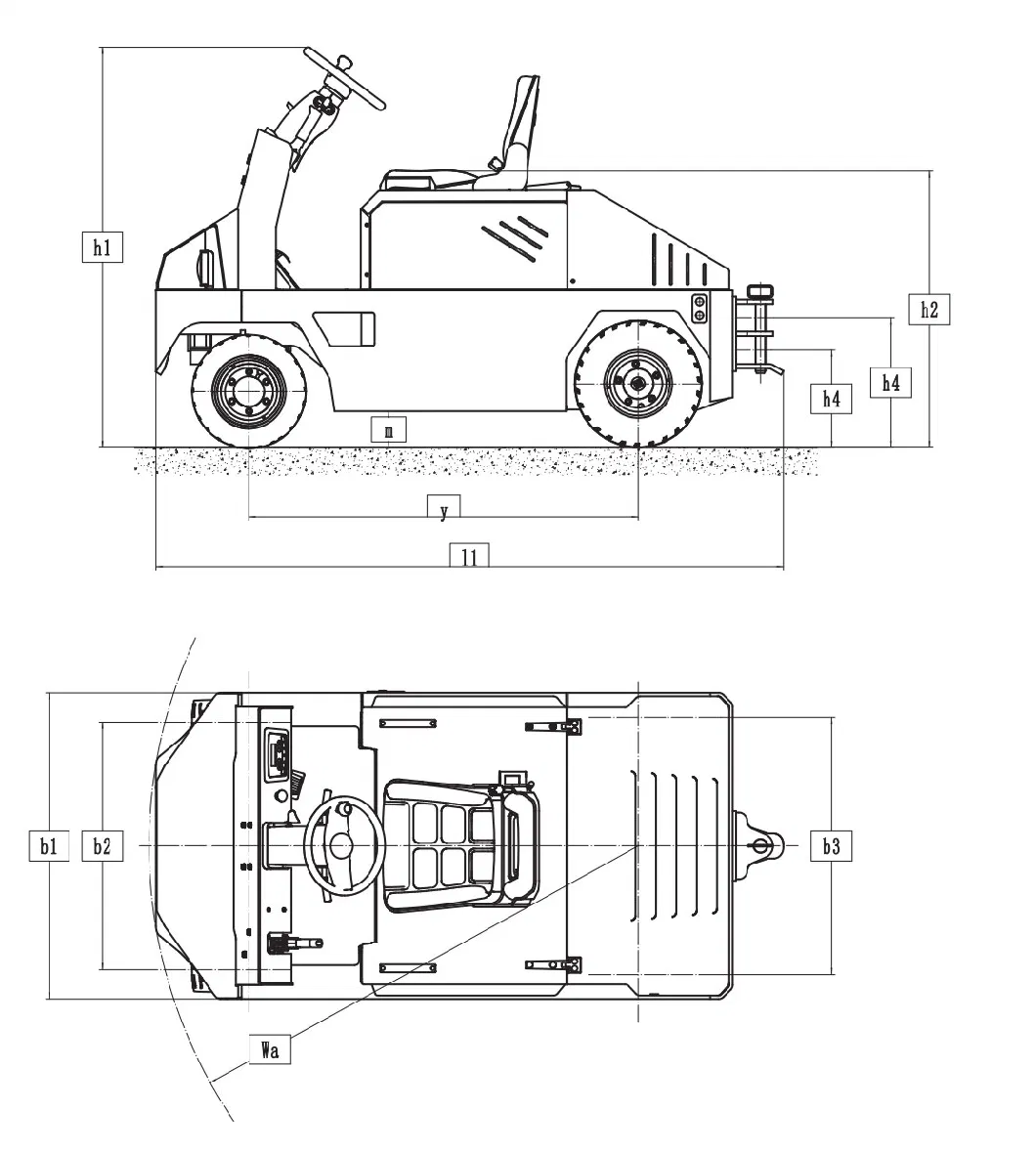 Electric Tow Tractor Vlift Heavy Duty 3000kg 3ton 6600lbs 3 Wheels Mini Electric Tow Tractor