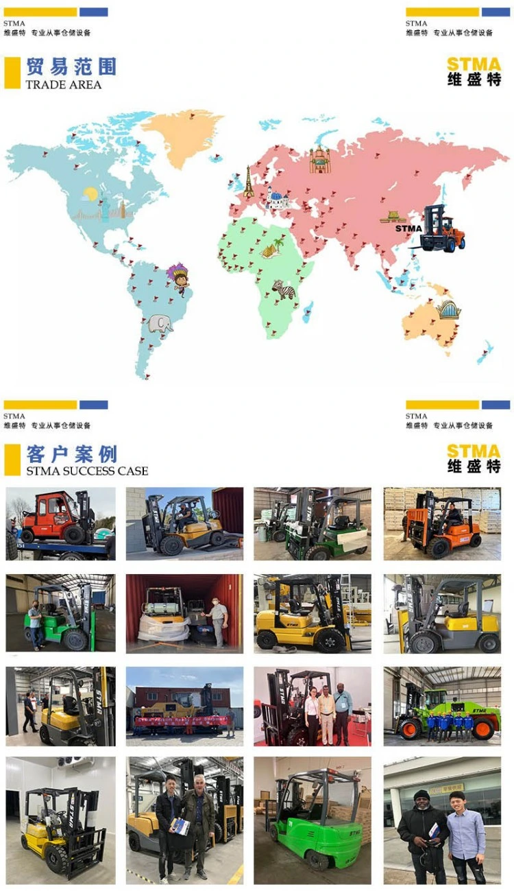 Stma EPA Engine Propane Forklift 3ton LPG Gasoline Forklift with Container Mast and Side Shifter